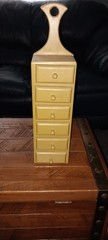 Vintage 19″ Wooden Wall Mount 6-Drawer Apothecary Spice Cabinet