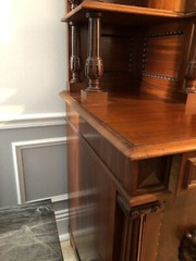 Super Rate/Big/Heavy And Beautiful Antique Red Oak Wooden Loin Heads Cabinet