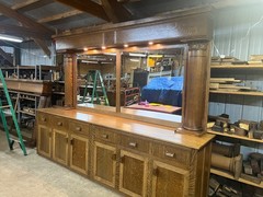 Quarter Sawn Oak Antique Back Bar