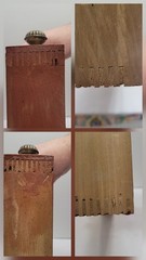 Antique J & P Coats 2 Draw Wood Spool Cotton Cabinet Counter Top Store Display