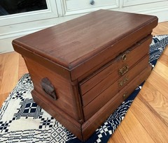 Antique Apothecary Wooden Cabinet Box with Multiple drawers Brass Hardware