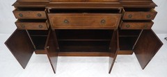 Charak Mahogany Inlaid Individual Bubble Glass Butlers Desk Breakfront Cupboard