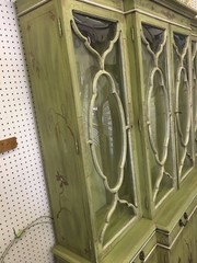 Karges Green and Gold Chinoiserie China Cabinet