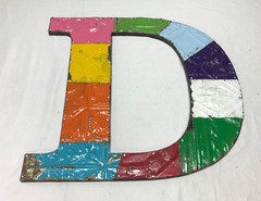 Decorative Salvaged Tin Ceiling 16″ Patchwork Mix Color Metal Letter D 1600-23B