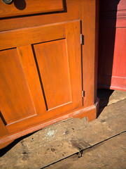 antique corner cupboard cabinet 2pc Farmhouse Country Clean 1800 refinished