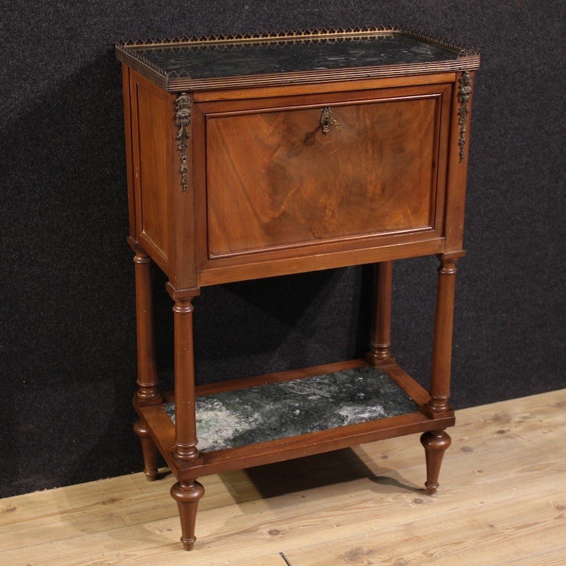Small French cabinet secretaire desk in wood Empire style 20th century