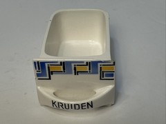 Dutch Delft Kruiden Spice Cabinet Labeled Drawer Antique Item Damaged With Chips