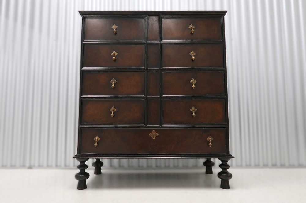 Henredon Acquistions Antique Style Mahogany Two Tone Rame Cabinet