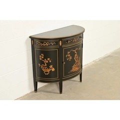 Imperial Furniture Grand Rapids French Regency Chinoiserie Demilune Cabinet
