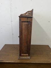Antique victorian tiger oak hanging cupboard medicine cabinet raised panel