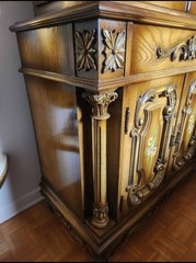 Vintage 2-piece Italian Baroque Revival Lighted China Cabinet – Solid Wood