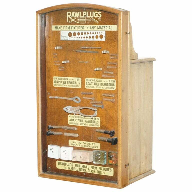 VERY RARE 1950’S RAWL PLUG SALES CABINET WITH TILL DRAWERS AND DISPLAY SECTION