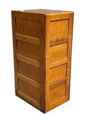 Antique Arts & Crafts Tiger Oak Four Drawer Office File Cabinet – Brass Hardware