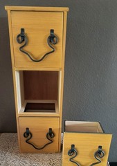 Primitive Tall 3 Drawer Apothecary/Spice/Jewelry/Misc Cabinet Cottagecore Nice