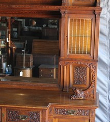 Antique Highly Carved Victorian Oak Sideboard – original finish