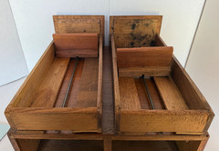 Card Catalog File Cabinet Library Recipe Box Antique Oak 2 Drawer – Brass Pulls