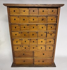 *ALL DRAWERS* Antique Humphreys Specifics Wood Medicine Pharmacy Cabinet Display