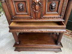 Antique French Cabinet Wine Liquor Greek Key Walnut Regency Sideboard c1890