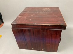 Antique Utility 3 Drawers Card File Cabinet Metal Wood Grain Allsteel Co.