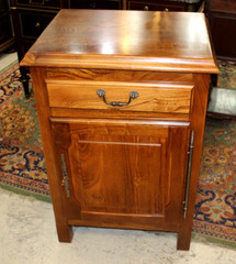 French Antique Chestnut Cabinet with One Door & One Drawer