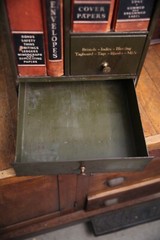Vintage Industrial file cabinet ledger book holder Salesman Sample antique metal