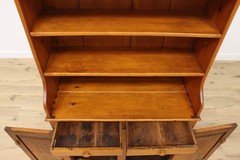 Farmhouse Antique Carved Pine Cupboard or Display Cabinet #55760