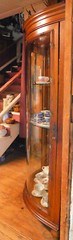Large Oak Corner Cabinet~~Bowed Glass~~One Door