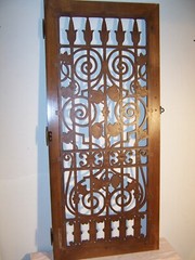 Vintage Faux Iron Gate Grape Clusters Wine Cabinet Door Only Wall Art Salvage