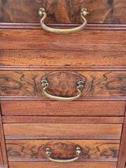 Antique Cabinet With Beautiful Inlay Lovely Marble Top & Original Hardware
