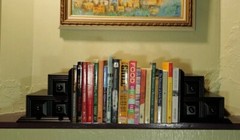 Classic Walnut Apothecary Stepped Drawer Organizer Bookend Excellent Condition