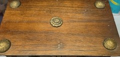 Wooden Spice Cabinet Countertop Trinket Drawers Wood Chest Case Metal Pulls