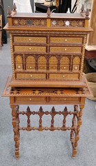 Syrian Style Marquetry Cabinet On Table