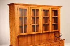 Shaker Shoppe Cherry Stepback Cupboard With Glass Door Hutch