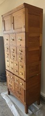 Yawman and Erbe Mfg Co. Antique Wood File. 23 Drawers 2 Doors 2 slide out trays.