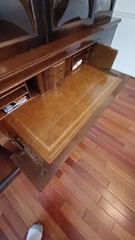 Vintage Georgian Style Mahogany Breakfront China Cabinet w/Hidden Secetary