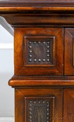L69860: THEODORE ALEXANDER Incised Copper Surface Cabinet Commode