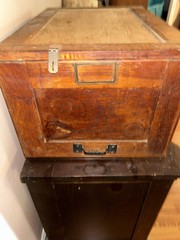 Antique Oak Desktop Single Drawer Filing Cabinet Stackable