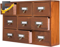 9 Drawers Library Card Catalog Cabinet with Labels Apothecary Cabinet Tabletop