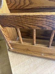 Mid Century Solid Oak Magazine Rack / Magazine Stand Handmade Beautiful Detail