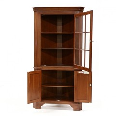 Henkel Harris, Cherry Federal Style Corner Cupboard