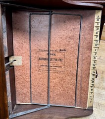 rare antique 1800’s National Cabinet file letter cabinet Wood box 2 Drawers