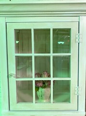 Painted Cottage Shabby Chic French Bookcase / China Hand Made Display Cabinet