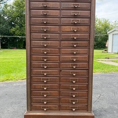 Antique 1890s Courthouse Document File Cabinet Industrial Metal Ornate