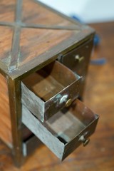 Antique Apothecary Cabinet Brass Watchmaker Industrial Drawer Organizer Vintage