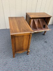 67913 Pair of Vintage Lane Record Album Cabinets with Dividers