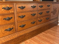 1800s Apothecary Hutch – Tiger Oak
