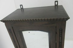 Kitchen Medicine Apothecary Bathroom Cabinet Carved Wood Ornate Hobnails