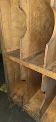 Vintage Antique Oak Apothecary Mail Station Storage Cabinet 78X18.5X44″