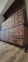 Large Antique Apothecary Case Cabinet 45 drawers