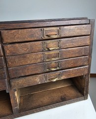 Antique Wood Filing Cabinet Apothecary Style Industrial Storage Organizer Rustic